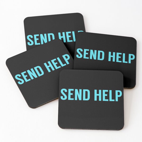 Item preview, Send Help Typography In Blue designed and sold by tinyteacups.