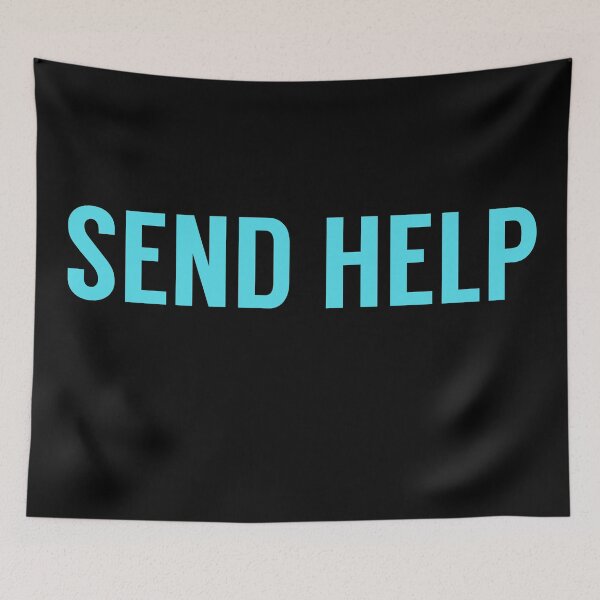 Item preview, Send Help Typography In Blue designed and sold by tinyteacups.