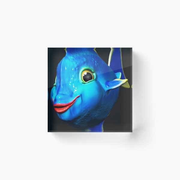 Item preview, Cute Blue Fish Cartoon 3D Digital Art designed and sold by arivasrobbins.