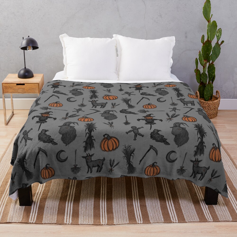 Spooky Harvest Throw Blanket