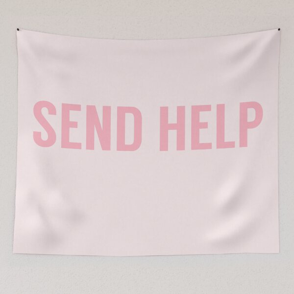 Item preview, Send Help Typography In Pink designed and sold by tinyteacups.