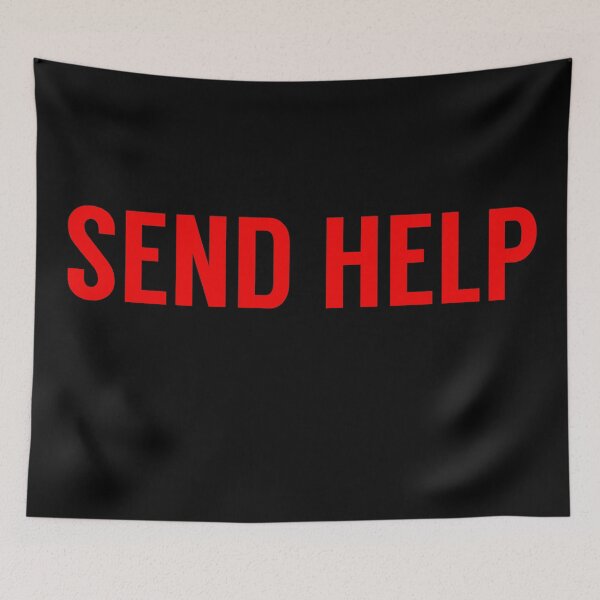 Item preview, Send Help Typography In Red designed and sold by tinyteacups.