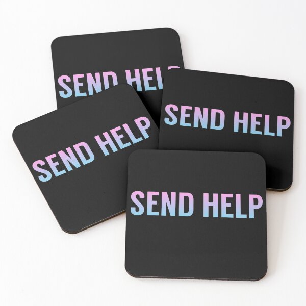 Item preview, Send Help Typography In Pink and Blue Gradient designed and sold by tinyteacups.