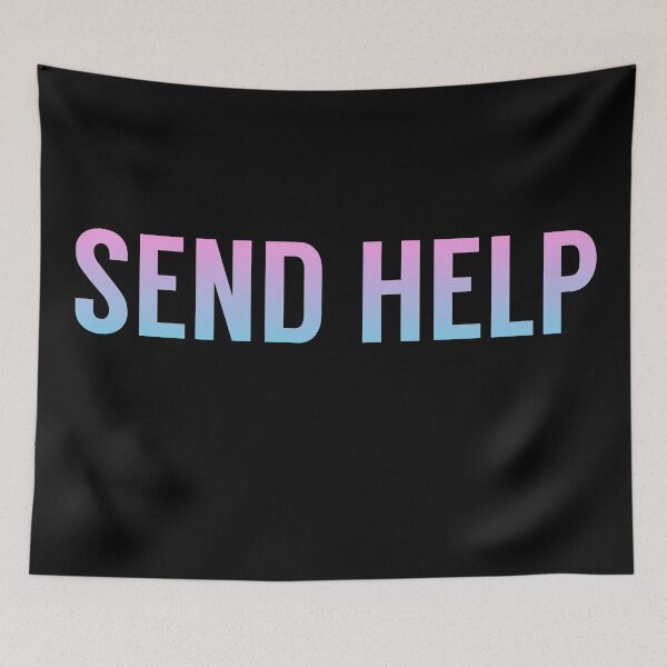 Item preview, Send Help Typography In Pink and Blue Gradient designed and sold by tinyteacups.