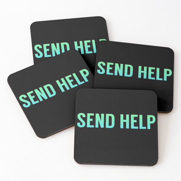 Item preview, Send Help Typography In Green and Blue Gradient designed and sold by tinyteacups.