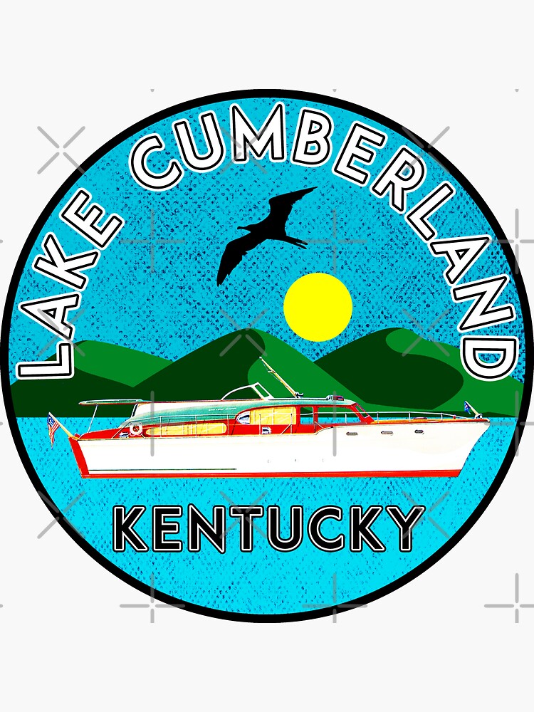 "LAKE CUMBERLAND KENTUCKY HOUSEBOAT BOAT BOATING NAUTICAL KY" Sticker