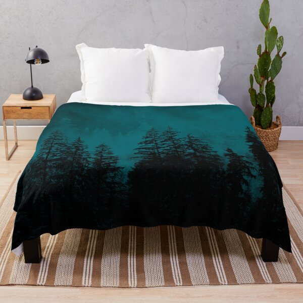 Item preview, Foggy Light Blue and black Forrest abstract designed and sold by PureNature4K.