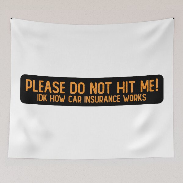 Item preview, Please Don't Hit Me IDK How Car Insurance Works Funny Bumper designed and sold by Sour Soul.