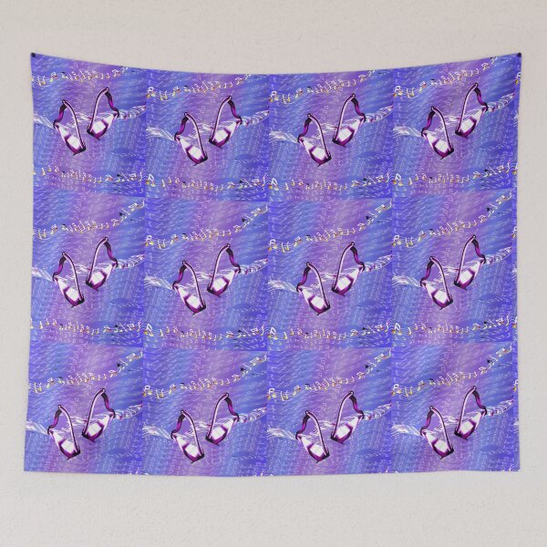 Item preview, Purple Harps and abstract music on lilac designed and sold by Only1helen.