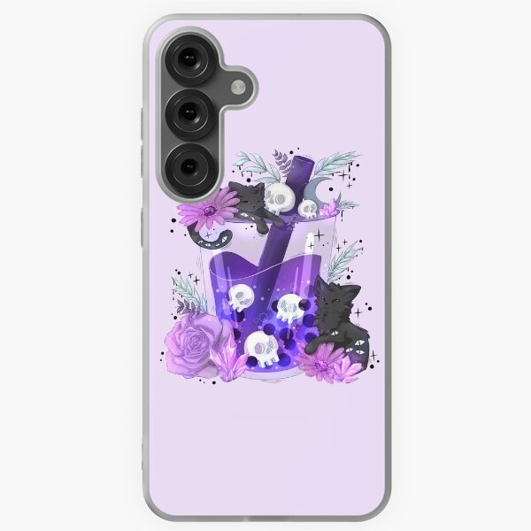 Artikel-Vorschau von Lila Hexenkatzen Boba Tee, designt und verkauft von averiillustrate.