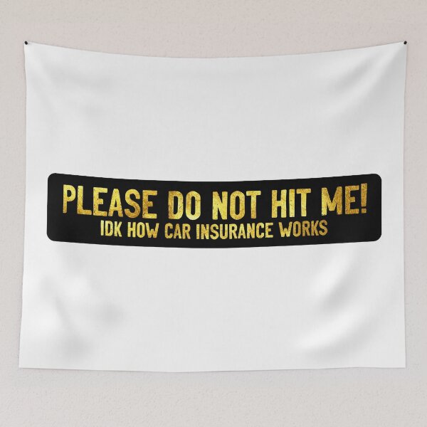 Item preview, Please Do not Hit Me IDK How Car Insurance Works Funny Bumper designed and sold by Sour Soul.