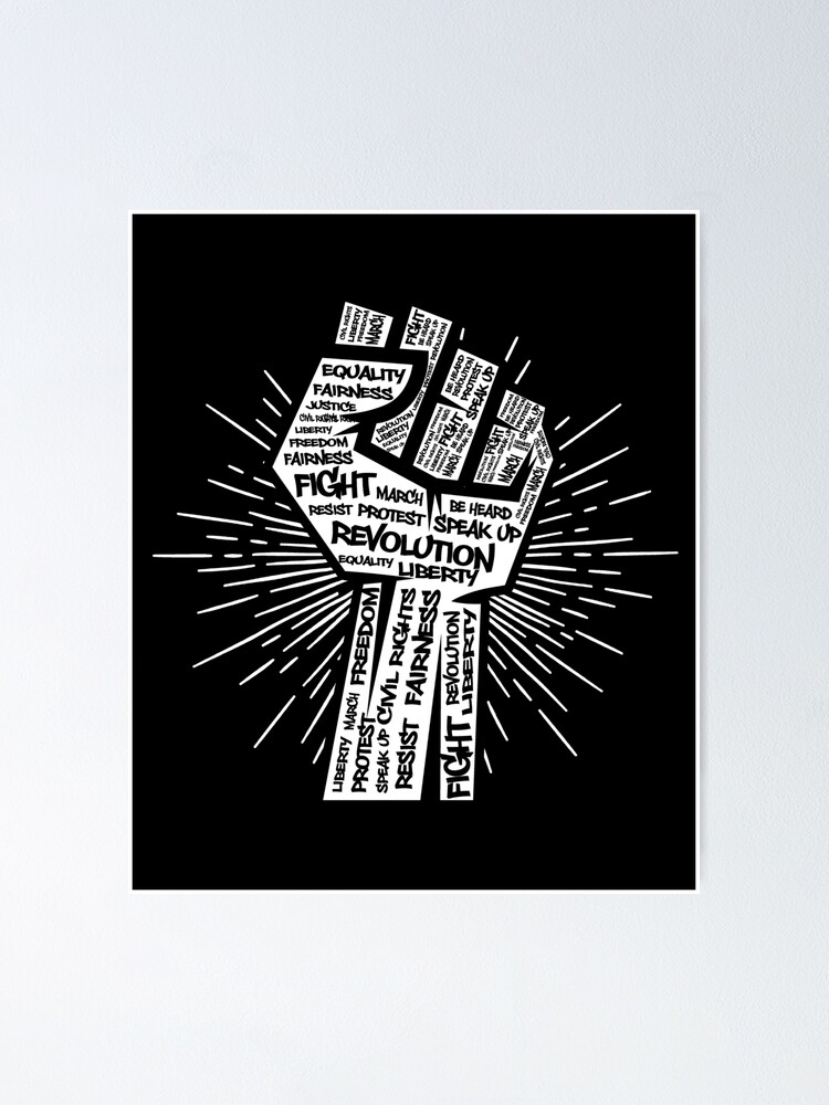 Civil Rights Black Power Fist Justice Revolution Design Poster for Sale by  tshirtexpressiv