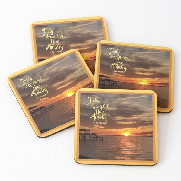 Item preview, Sunset by the Pier "Fully Accomplish Your Ministry" Bible Quote designed and sold by Janna Perry Designs.