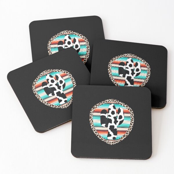Item preview, Funny Serape Cow Print Cactus Leopard Print Turquoise designed and sold by kentuckykonpha.