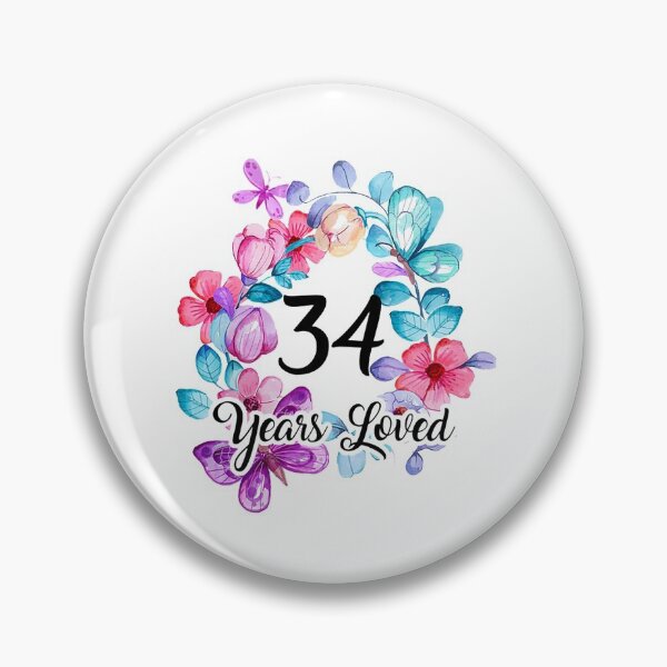 Item preview, 34 Year Old Birthday Years Loved For T-Shirt34 YEAR OLD BIRTHDAY YEARS LOVED FOR WOMAN BUTTERFLY PATTER designed and sold by ElfledaBush.