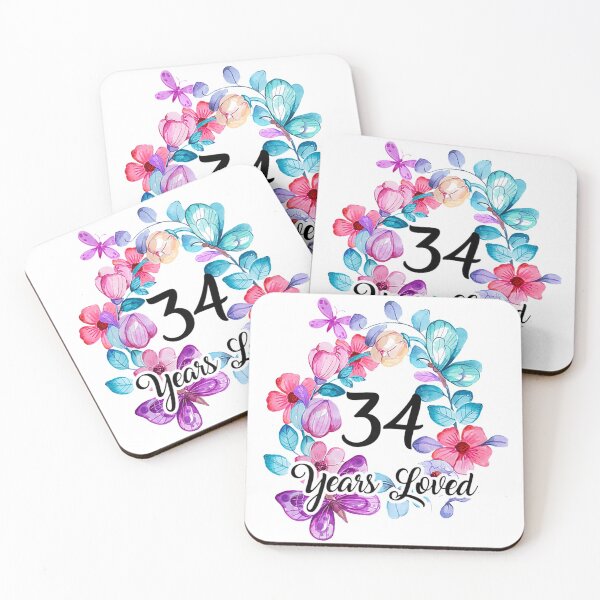 Item preview, 34 Year Old Birthday Years Loved For T-Shirt34 YEAR OLD BIRTHDAY YEARS LOVED FOR WOMAN BUTTERFLY PATTER designed and sold by ElfledaBush.