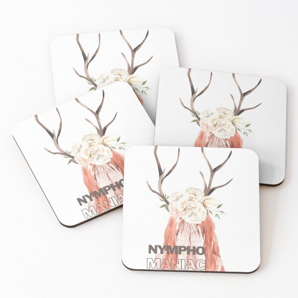 Item preview, Nymphomaniac watercolor deer horn red hair designed and sold by Lizzysszhou.