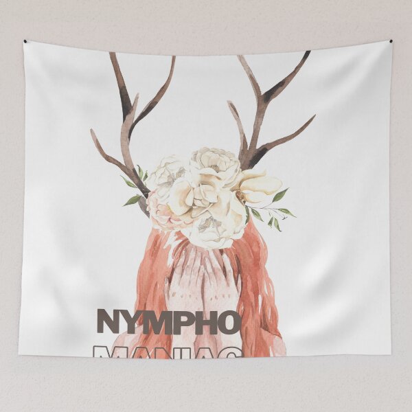 Item preview, Nymphomaniac watercolor deer horn red hair designed and sold by Lizzysszhou.