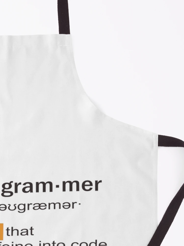 Thumbnail 3 of 6, Apron, Programmer Definition - Programmer converts caffeine into code designed and sold by devtshirts.