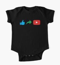 Like Share Subscribe - Black Short Sleeve Baby One-Piece