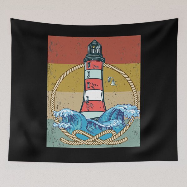 Item preview, Lighthouse sea seagull coast shipping vintage designed and sold by Monster-shirts.