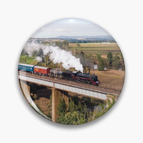 Item preview, Singleton Steam - 5917 leads The Picnic Train over the Hunter River at Singleton designed and sold by Nathan Murphy.