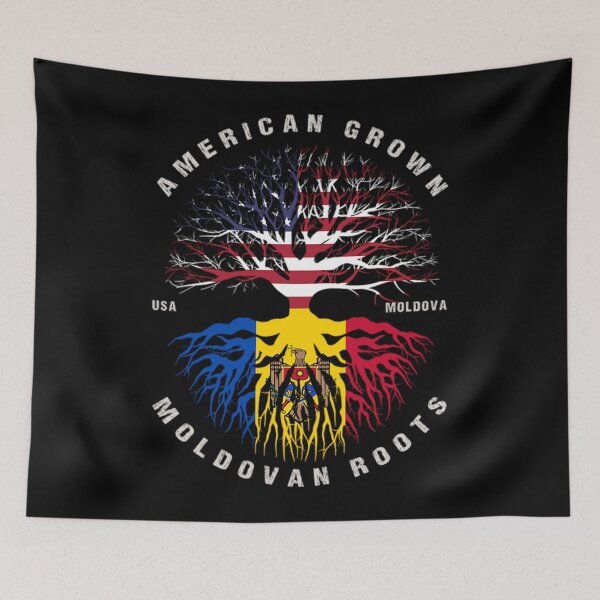 Item preview, American Grown T-ShirtAmerican Grown Moldovan Roots Moldova Flag designed and sold by ElfledaBush.