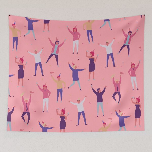 Item preview, Party Time Pattern on Pink  designed and sold by Rozlar.