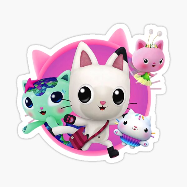 "Kids Gabby's Dollhouse sticker - Group Cats Premium T-Shirt" Sticker