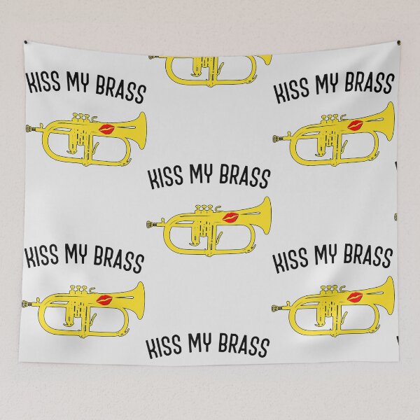 Item preview, Funny Flugelhorn - Kiss my brass - band gift idea designed and sold by BarineZayden.