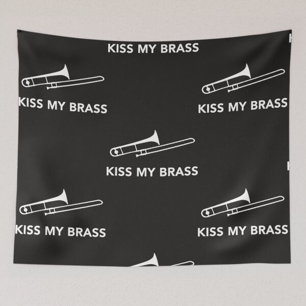 Artikelvorschau, Lustiges Posaunisten-Wortspiel Kiss My Brass Punny Band entworfen und verkauft von BarineZayden.