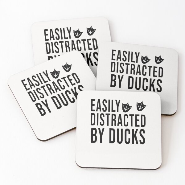 Item preview, easily distracted by ducks funny quote saying pet animal lovers men women kids designed and sold by davinci101.
