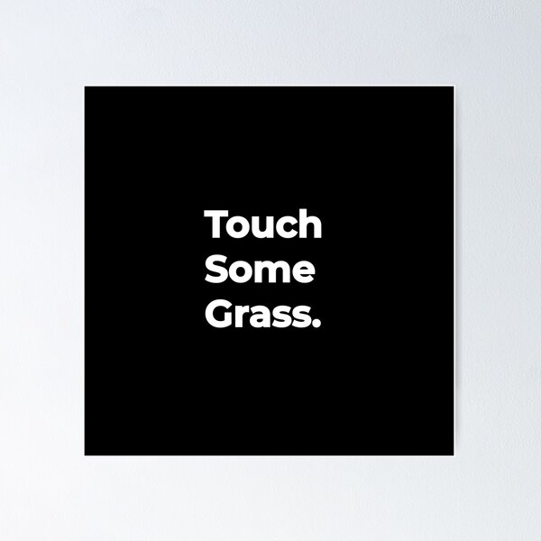 Touch Grass Funny Meme Design with Cow' Rectangle Magnet