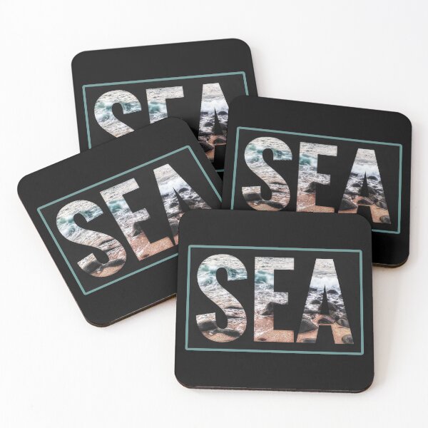 Item preview, SEA Word over Beach Ocean Rocks Sand designed and sold by Beachy.