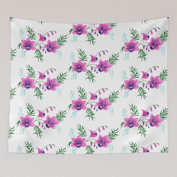 Item preview, Purple Orchid flower with leaves designed and sold by ShoppingZone01.