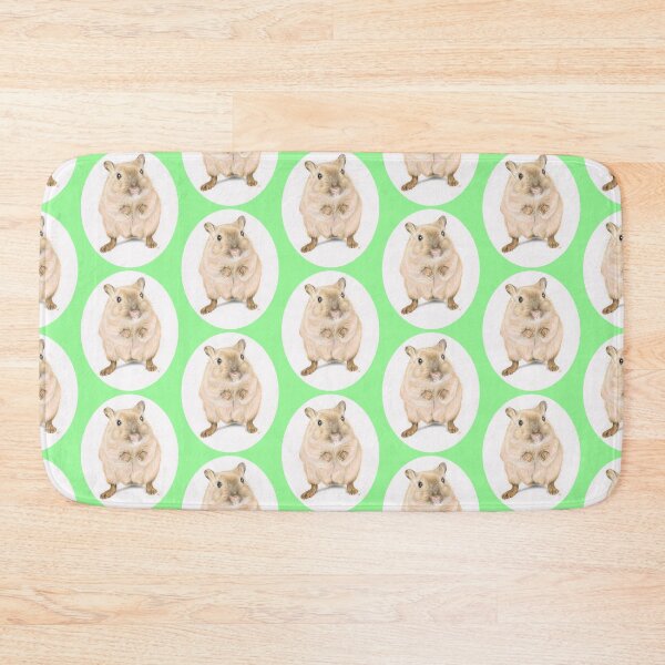 Item preview, Hamster, coloured pencil drawing (green background) designed and sold by SandraWarmerdam.