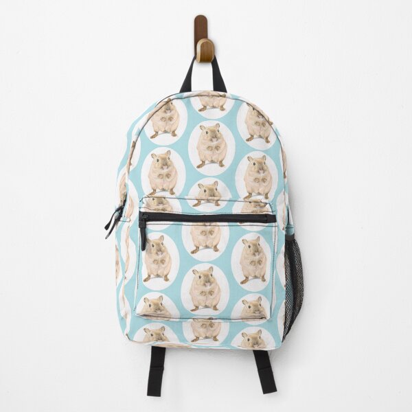 Item preview, Hamster, coloured pencil drawing (blue background) designed and sold by SandraWarmerdam.