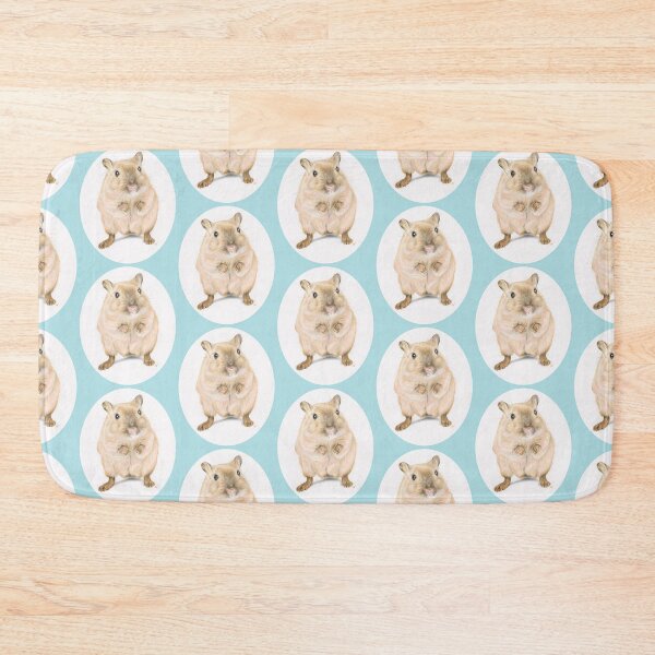 Item preview, Hamster, coloured pencil drawing (blue background) designed and sold by SandraWarmerdam.