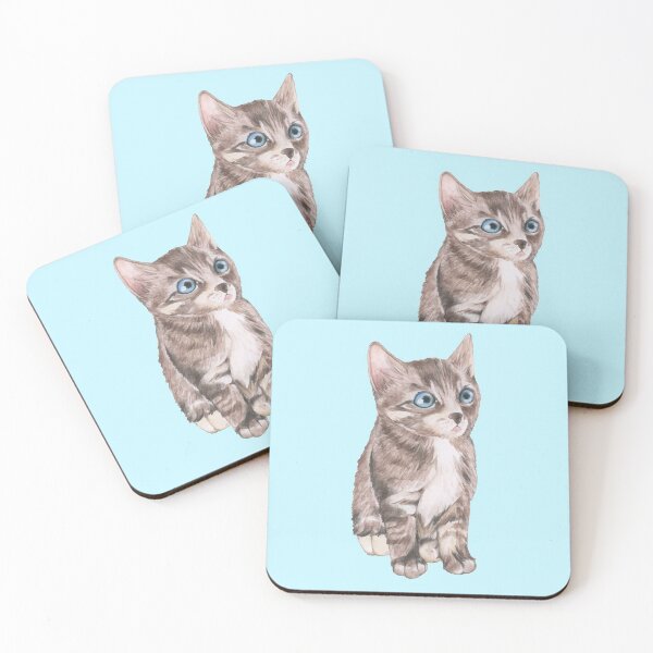 Item preview, Hand drawn domestic blue eye cat designed and sold by Sneh Universe.