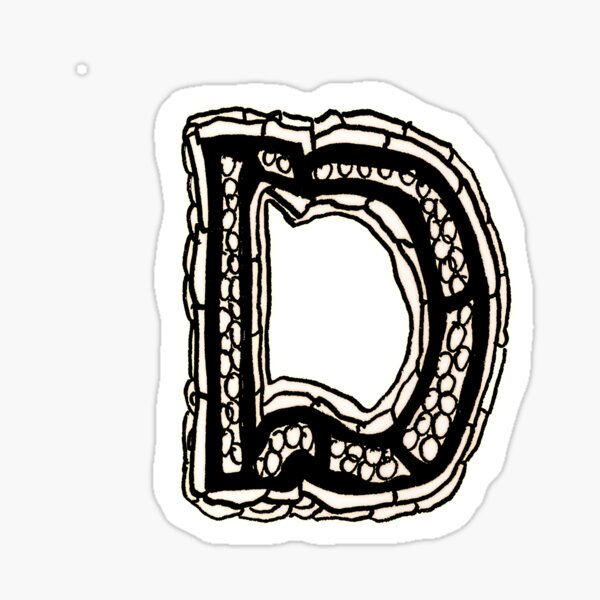 Upper Case Black And White Alphabet Letter D Sticker For Sale By Hevifineart Redbubble 2887