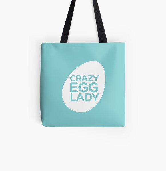 crazy egg lady- seafoam All Over Print Tote Bag