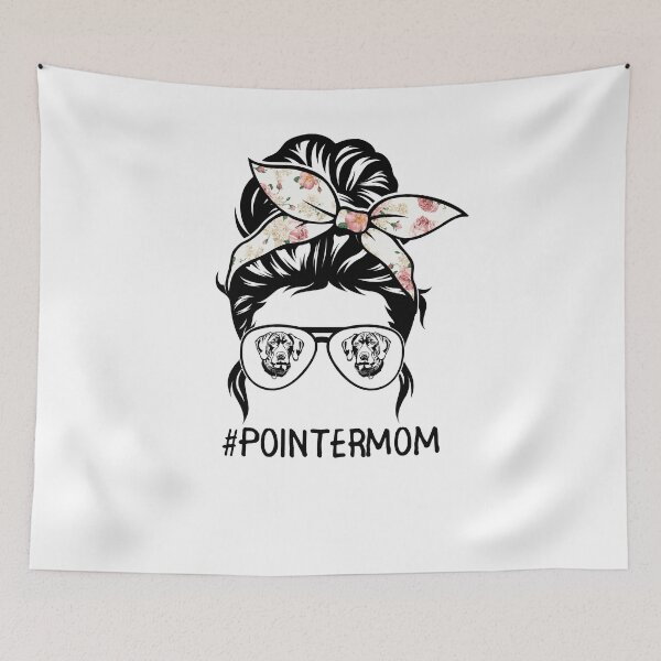 Item preview, German Shorthaired Pointer mom messy bun hair glasses designed and sold by glynismalcolm.