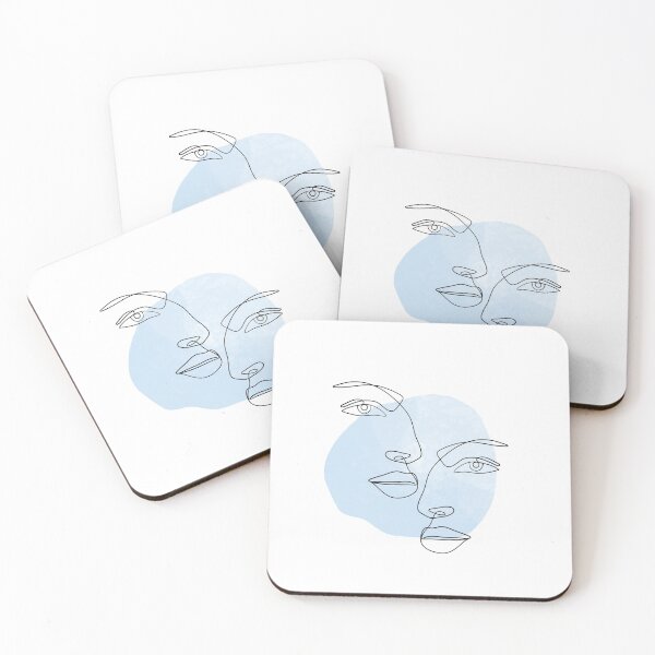 Item preview, Blue Aesthetics. Face Doodle. Coffee Stains. Watercolors.  designed and sold by TheGoToStore.