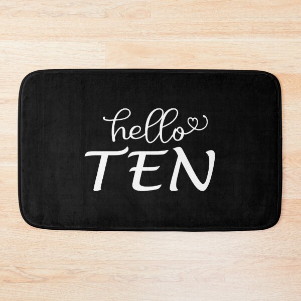 Item preview, White Hello Ten, 10th Birthday, Tenth Birthday Gift, 10th Bday, Hello 10, Ten Birthday Gift, Ten year old designed and sold by donnalitkuhau.
