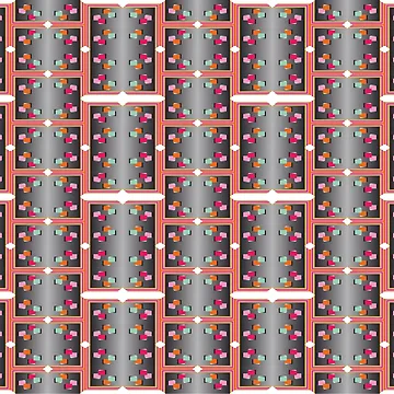 Artwork thumbnail, Abstract Grey Geometric Patterns With Color Shapes by ClassyPatterns