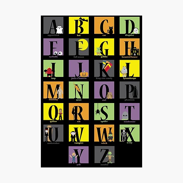Halloween Alphabet Photographic Print For Sale By Babybigfoot Redbubble