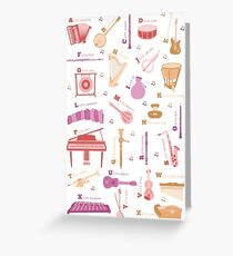 Musical Instrument Alphabet Greeting Card