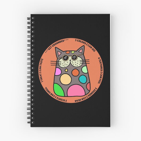 Item preview, Wise Mind Wise Cat reminder: Overwhelmed? Stop and ground. Mindfulness using the five senses, grounding technique. You will get through this, you are worthy and deserving of care. designed and sold by Orianah.
