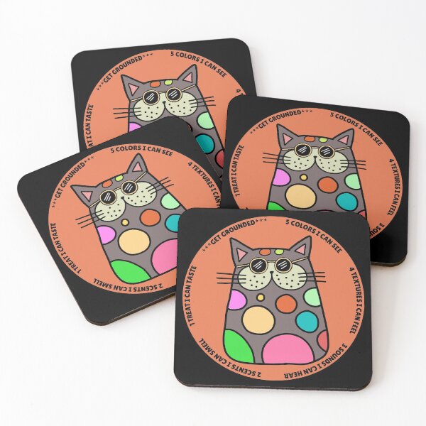 Item preview, Wise Mind Wise Cat reminder: Overwhelmed? Stop and ground. Mindfulness using the five senses, grounding technique. You will get through this, you are worthy and deserving of care. designed and sold by Orianah.