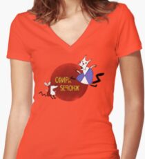 Worker and parasite Women's Fitted V-Neck T-Shirt